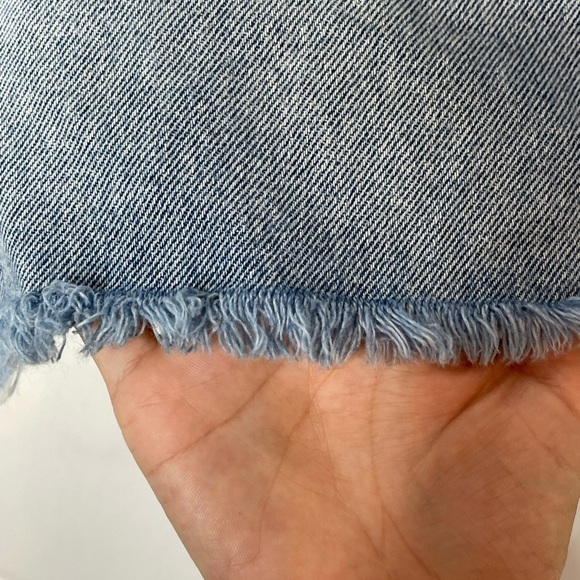 BDG Blue Denim shorts Multicolored embroidery frayed hem button fly size 29 - Picture 7 of 14